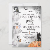 幽霊ハロウィーン誕生日パーティー 招待状 (正面)