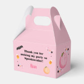 幽霊ハロウィーン誕生日ピンクスポオクタキュラパーティー フェイバーボックス (裏面サイド)