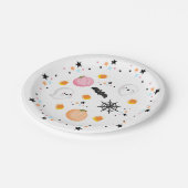 幽霊ハロウィーン誕生日ピンクスポオクタキュラ ペーパープレート (アングル)