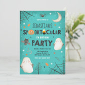 幽霊ハロウィーン誕生日招待状スプークタクラパーティー 招待状 (スタンド正面)