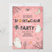 幽霊ハロウィーン誕生日招待状スポオクタキュラパーティー 招待状 (正面)