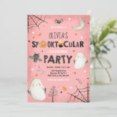 幽霊ハロウィーン誕生日招待状スポオクタキュラパーティー 招待状 (スタンド正面)