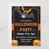 幽霊ハロウィーン誕生日招待状スポオクタキュラパーティー 招待状 (正面)