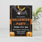 幽霊ハロウィーン誕生日招待状スポオクタキュラパーティー 招待状 (スタンド正面)