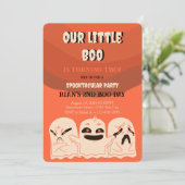 幽霊ハロウィーン誕生日招待状スポオクタキュラパーティー 招待状 (スタンド正面)