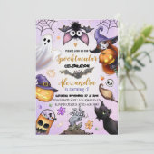 幽霊ハロウィーン誕生日招待状スポオクタキュラパーティー 招待状 (スタンド正面)
