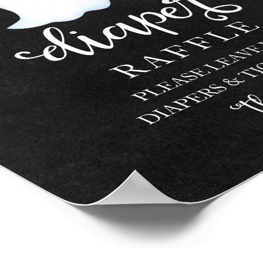 幽霊ハロウィーン赤ちゃんシャワーおむつラッフルサイン ポスター (角)