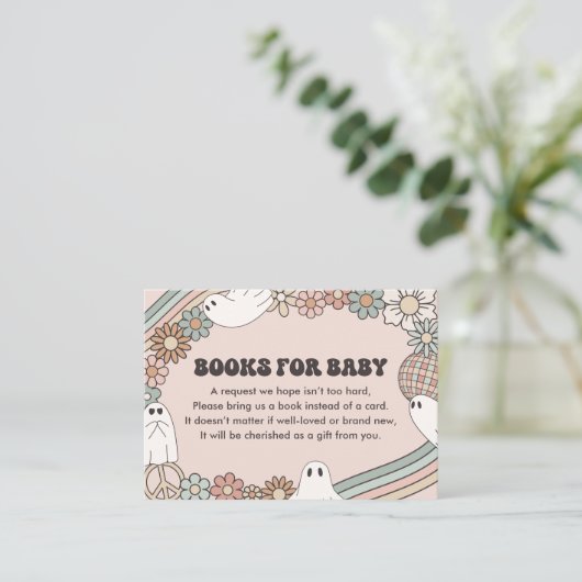 幽霊ハロウィーン赤ちゃんシャワーベビー本 エンクロージャーカード (スタンド正面)