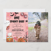 幽霊ハロウィーン1不気味なベビーグルービー誕生日 招待状 (正面)