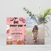 幽霊ハロウィーン1不気味なベビーグルービー誕生日 招待状 (スタンド正面)