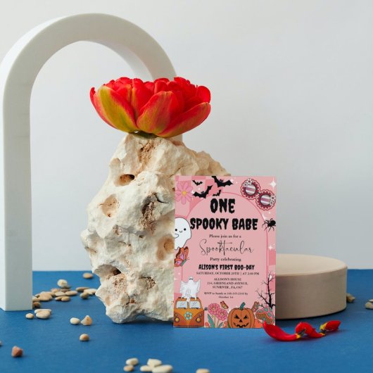 幽霊ハロウィーン1不気味なベビーグルービー誕生日 招待状