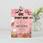 幽霊ハロウィーン1不気味なベビーグルービー誕生日 招待状 (スタンド正面)