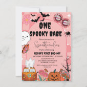 幽霊ハロウィーン1不気味なベビーグルービー誕生日 招待状 (正面)