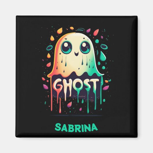 幽霊ハロウィーン – こうもり攻撃 マグネット (正面)