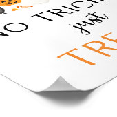 幽霊ハロウィーンNoトリックJust Treetsサイン ポスター (角)