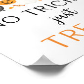 幽霊ハロウィーンNoトリックJust Treetsサイン ポスター (角)