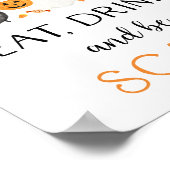 幽霊ハロウィ食べンドリンクBe怖いパーティー標識 ポスター (角)