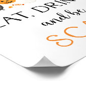 幽霊ハロウィ食べンドリンクBe怖いパーティー標識 ポスター (角)