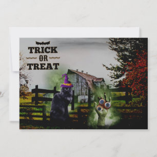 *~*幽霊ハンズアイズブラックキャットハロウィンカード