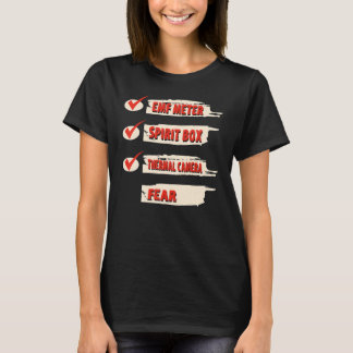 幽霊ハンターチェックリストEMFメーター超常投資 Tシャツ