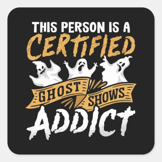 幽霊ハンター認定幽霊狩り スクエアシール (正面)