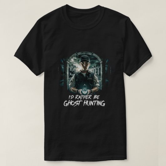 幽霊ハンター – 超常現象調査員 Tシャツ (デザイン正面)