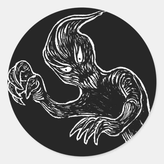 幽霊バッジラウンドステッカー ラウンドシール (正面)