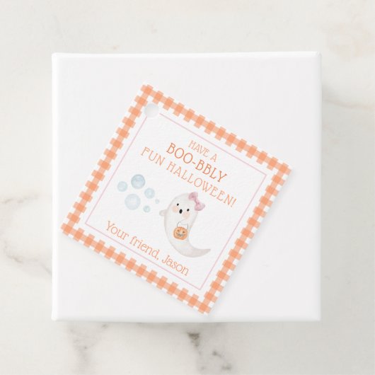 幽霊バブルのハロウィーンブーブリートリックまたはトリート フェイバータグ (インサイチュ)