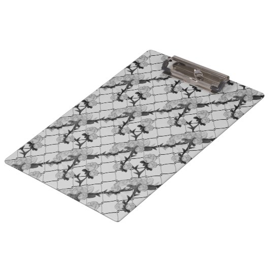 幽霊バラ登山チェーンリンクフェンスシームレスPa クリップボード (アングル)