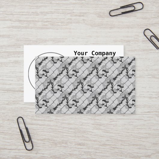 幽霊バラ登山チェーンリンクフェンスシームレスPa 名刺 (正面/裏面インサイチュ)