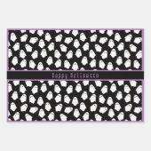 幽霊パターンハッピーハローウィンカスタム文字 ラッピングペーパーシート (正面3)