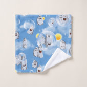 幽霊パターン バスタオルセット (ウォッシュタオル)