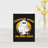 幽霊パンプキンスパイスラテ秋ビベハロウィーンスポオ カード (黄色い花)