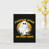 幽霊パンプキンスパイスラテ秋ビベハロウィーンスポオ カード (黄色い花)
