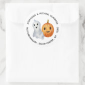 幽霊パンプキンハロウィーン差出人住所 ラウンドシール (バッグ)