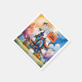 幽霊パーティーキッズハロウィーン スタンダードカクテルナプキン (角)