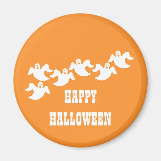 幽霊パーティーハロウィンマグネット、オレンジ マグネット (正面)