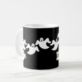 幽霊パーティーハロウィンマグ、ブラック コーヒーマグカップ (正面左)
