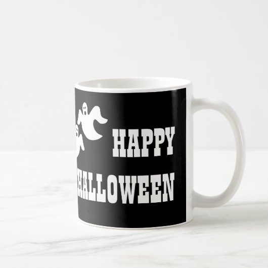 幽霊パーティーハロウィンマグ、ブラック コーヒーマグカップ (右)