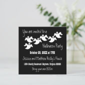 幽霊パーティーハロウィーン招待状ブラック 招待状 (スタンド正面)