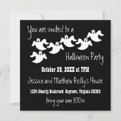 幽霊パーティーハロウィーン招待状ブラック 招待状 (正面)