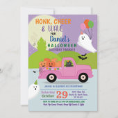 幽霊パーティー誕生日パレードバイピンクトラック 招待状 (正面)