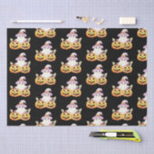 幽霊パープルウィッチハットパンプキンパターンハロウィーン 薄葉紙 (クラフト)