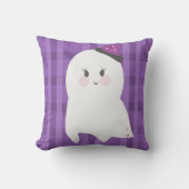幽霊パープルプレイドハロウィーン クッション (正面)