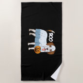 幽霊ビーグルハロウィーンドッグ ビーチタオル (正面)