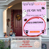 幽霊ピンクオレンジ10月ハロウィーンジェンダーの明け 招待状