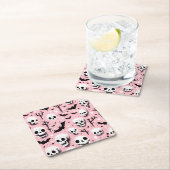 幽霊ピンクヘロウィーンラッピング紙シート スクエアペーパーコースター (インサイチュ)