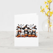 幽霊フクロウズフュウハロウィーン動物牛の恋人不気味 カード (黄色い花)