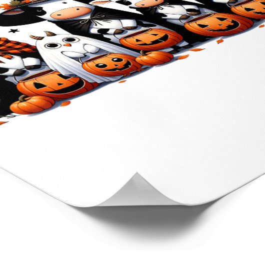 幽霊フクロウズフュウハロウィーン動物牛の恋人不気味 ポスター (角)