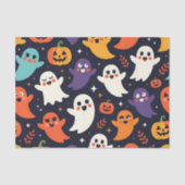 幽霊フレンドリーとカボチャのハロウィーンパターン 薄葉紙 (正面)